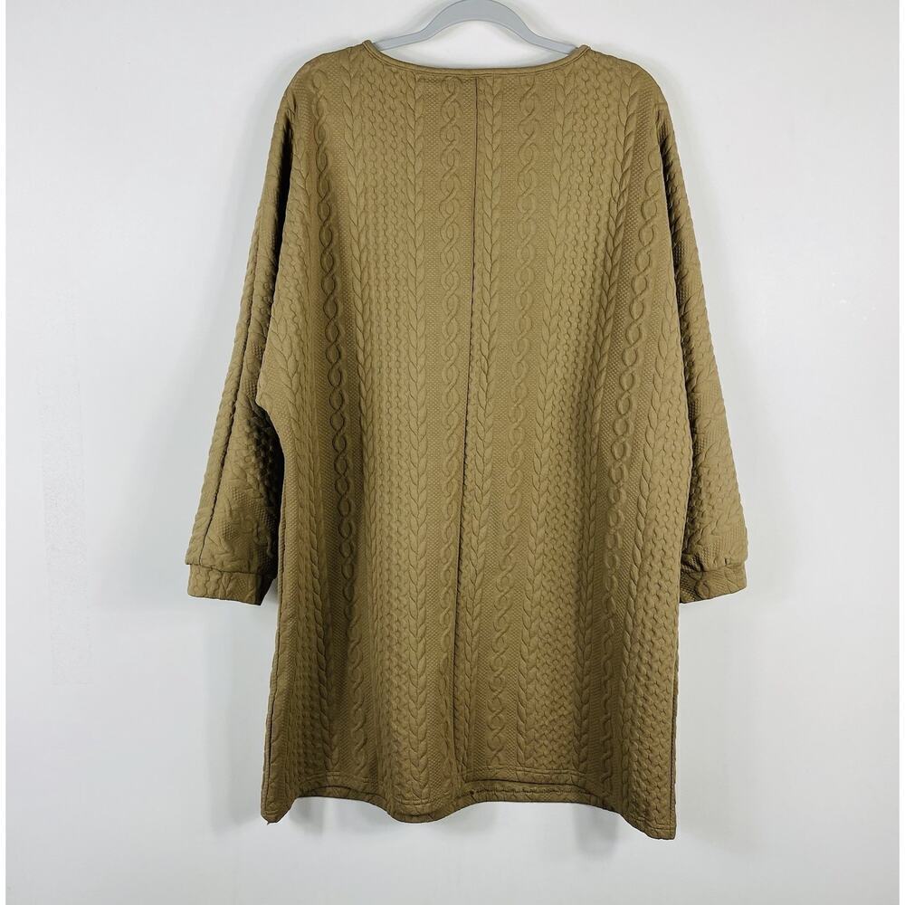 Emery Rose Size XL Cable Knit Long Sleeve Mini Dress Tan - Picture 2 of 4